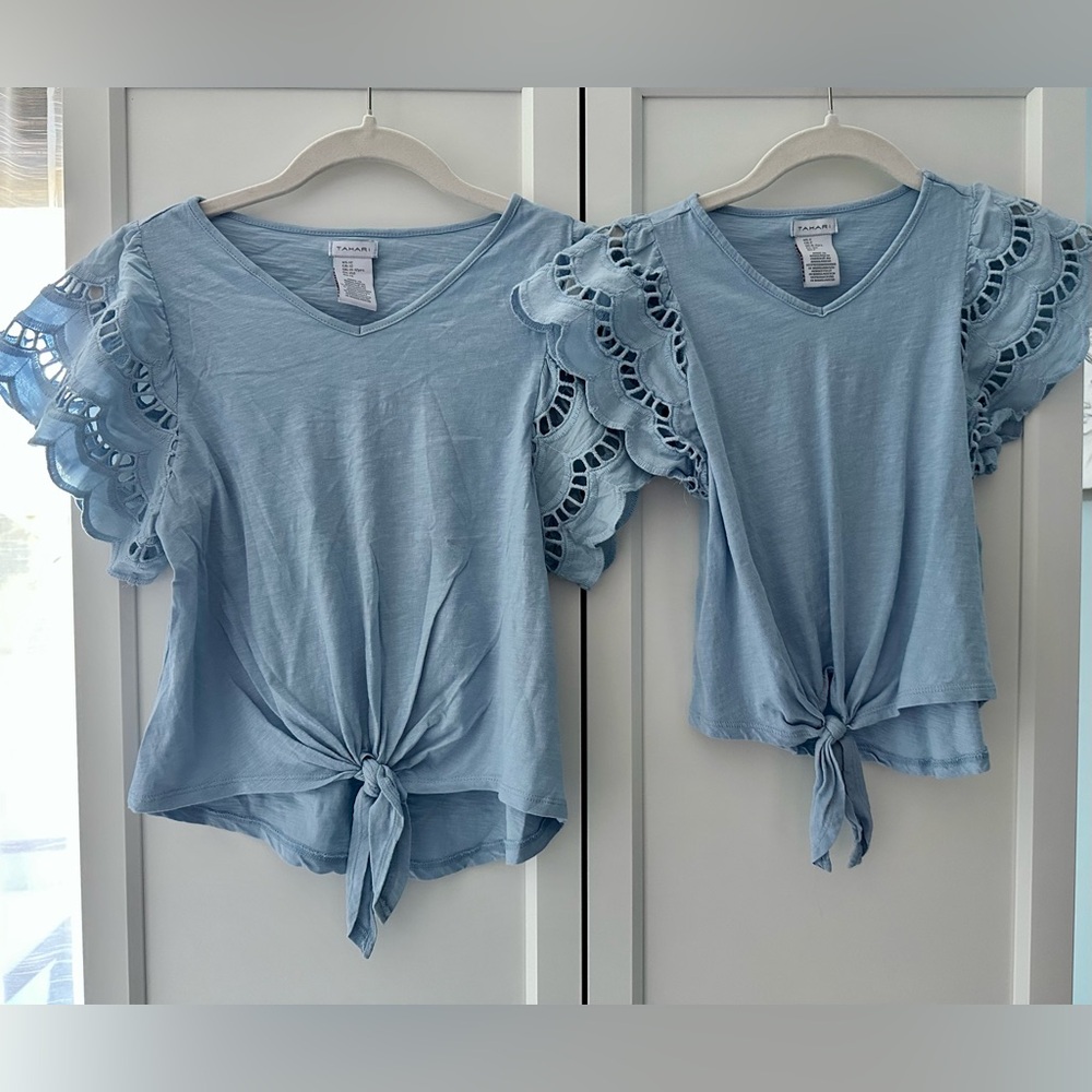 2 Tahari eyelet sleeve top (Mom-Daughter matching set)